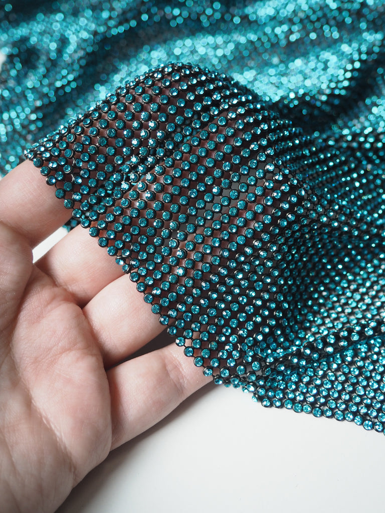 Light Blue Crystal Black Chainmail