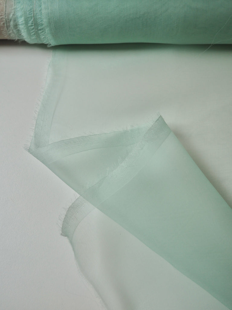 Soft Mint Silk Organza