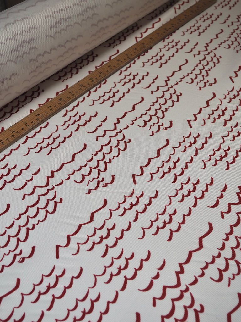 Red Wave Satin Faille