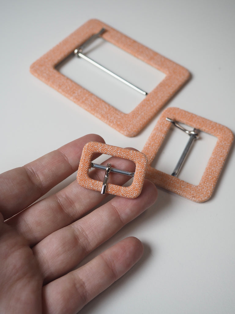 Peach Fabric Covered Buckles