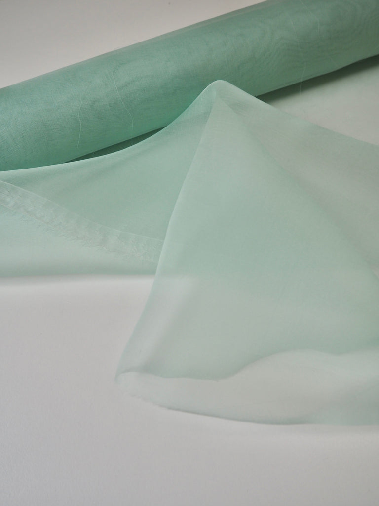 Soft Mint Silk Organza