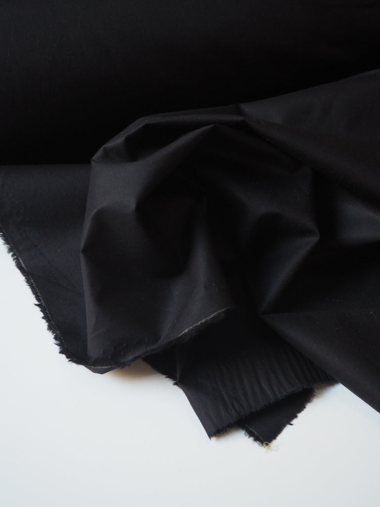 Black Sateen Crisp Cotton Poplin