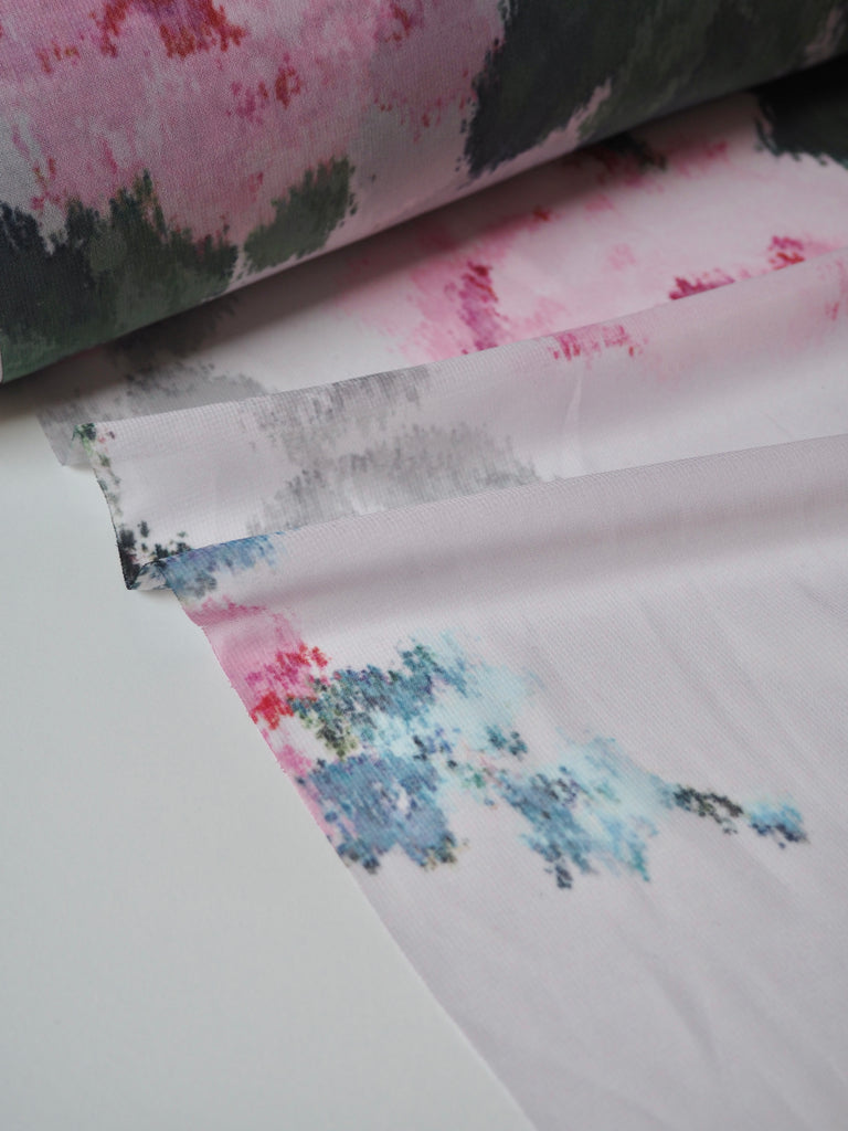 Pink Rose Warped Chiffon