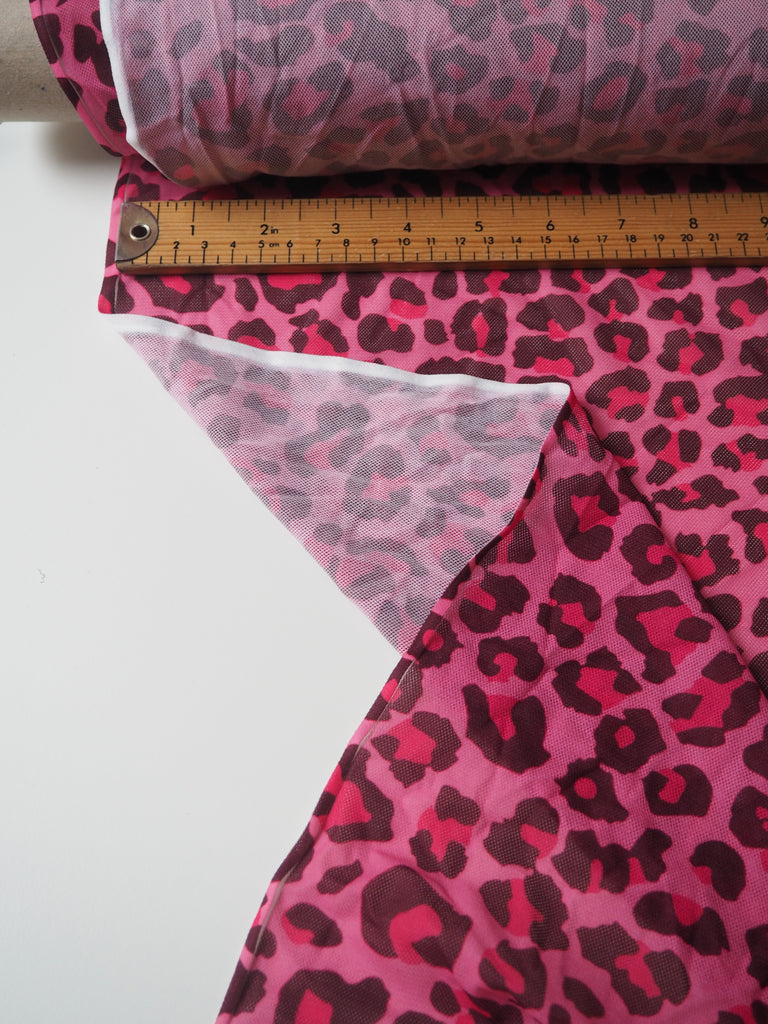 Pink Leopard Stretch Mesh