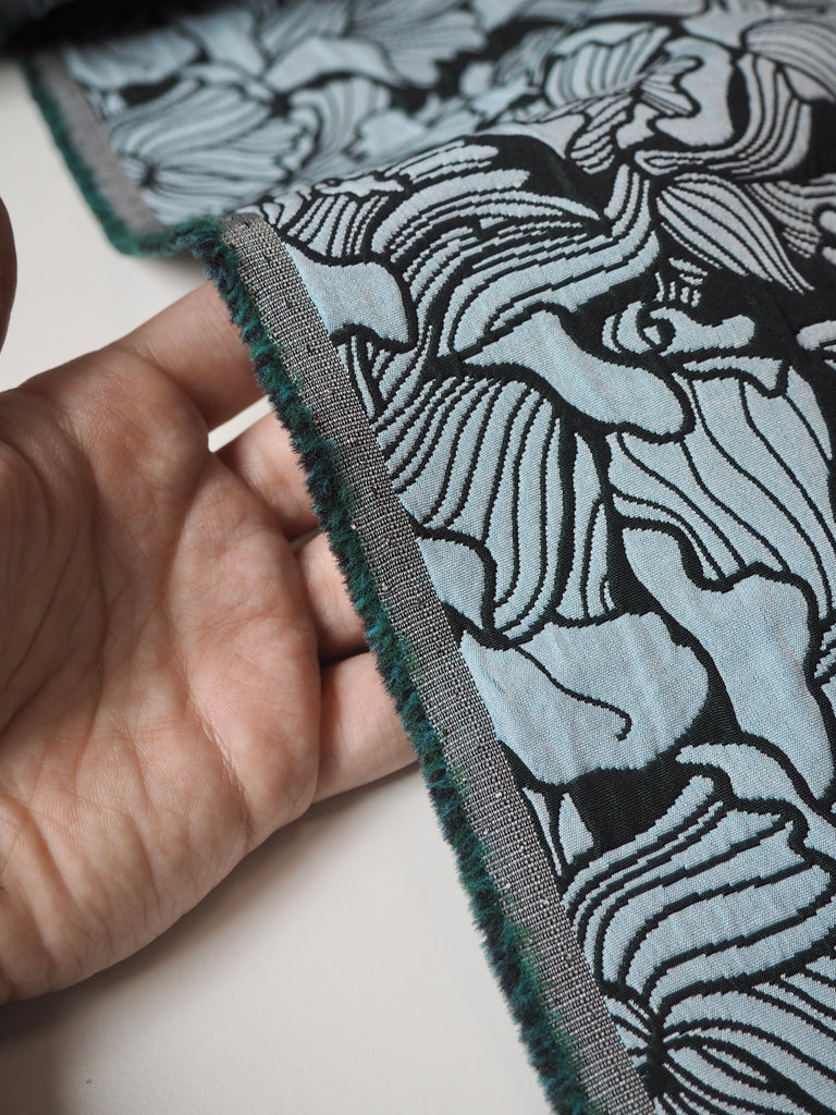 Green + Blue Floral Jacquard