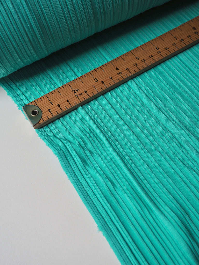 Bright Mint Ribbed Satin Jersey