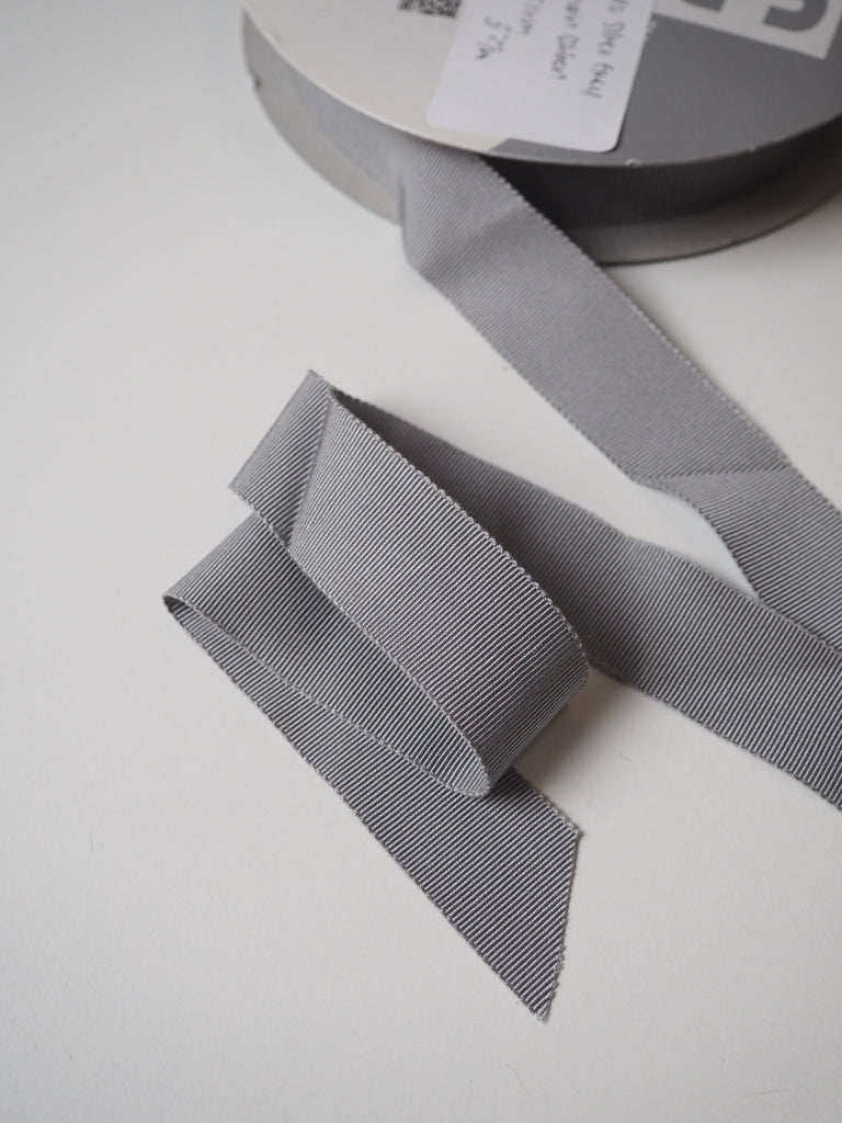 Shindo Silver Grey Grosgrain Ribbon 25mm