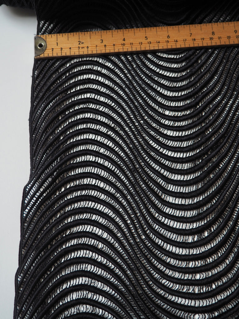 Black Wave Guipure Lace