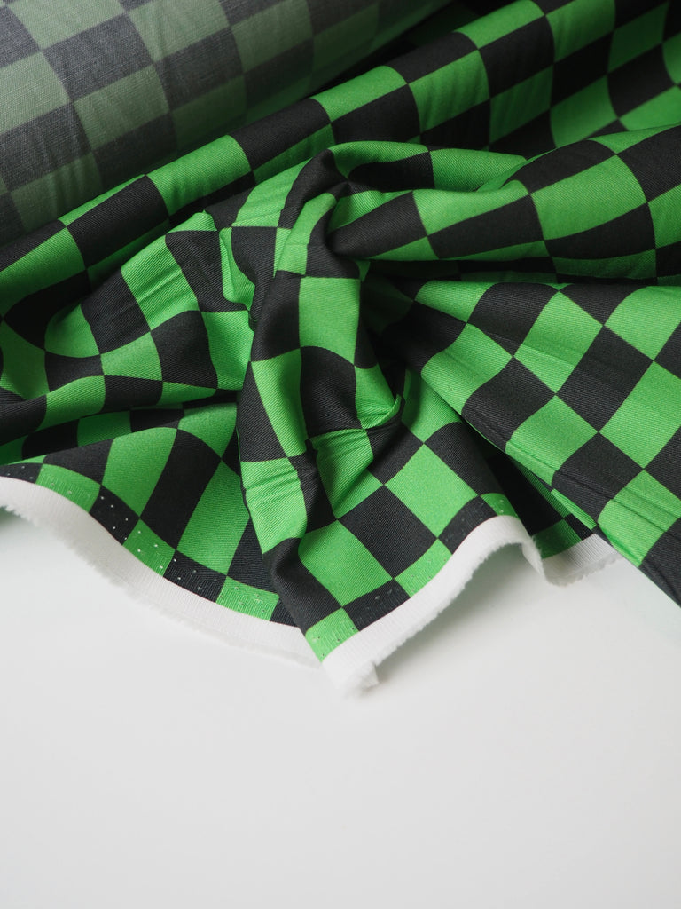 Lime Medium Checkerboard Cotton Twill