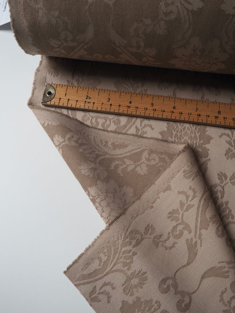 Tan Damask Wool + Cotton Jacquard