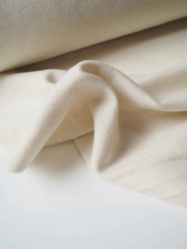 Cream Wool Twill Coating