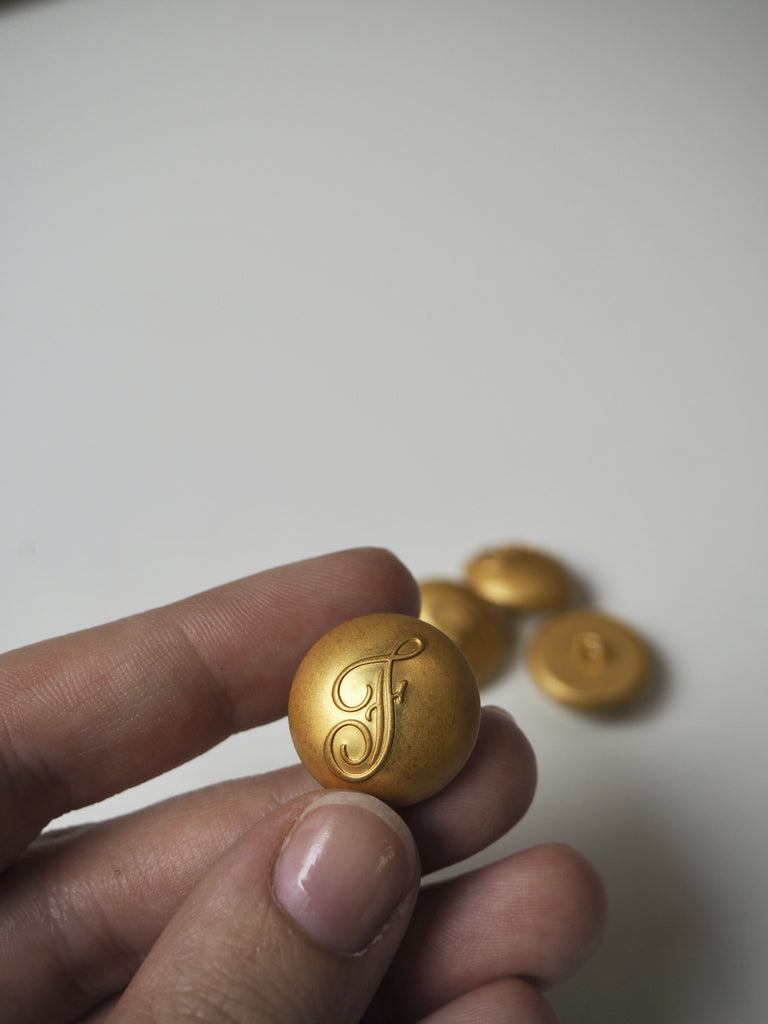 Gold Metal Domed “F” Shank Buttons 20mm/32L