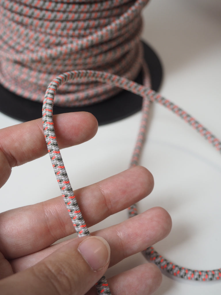 Pink + Moss Stretch Braided Cord 5mm