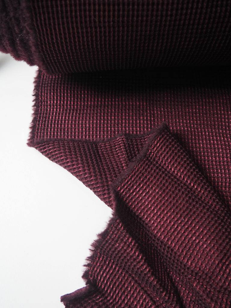 Merlot Wool/Silk Honeycomb Jacquard