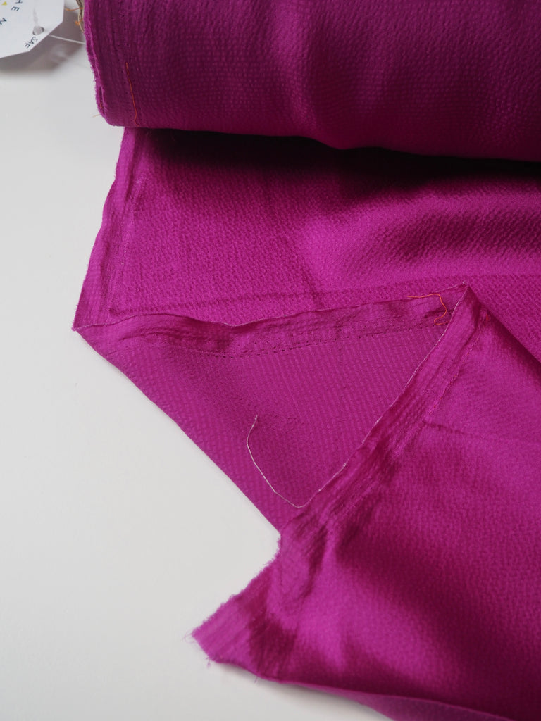Fuchsia Hammered Silk Satin
