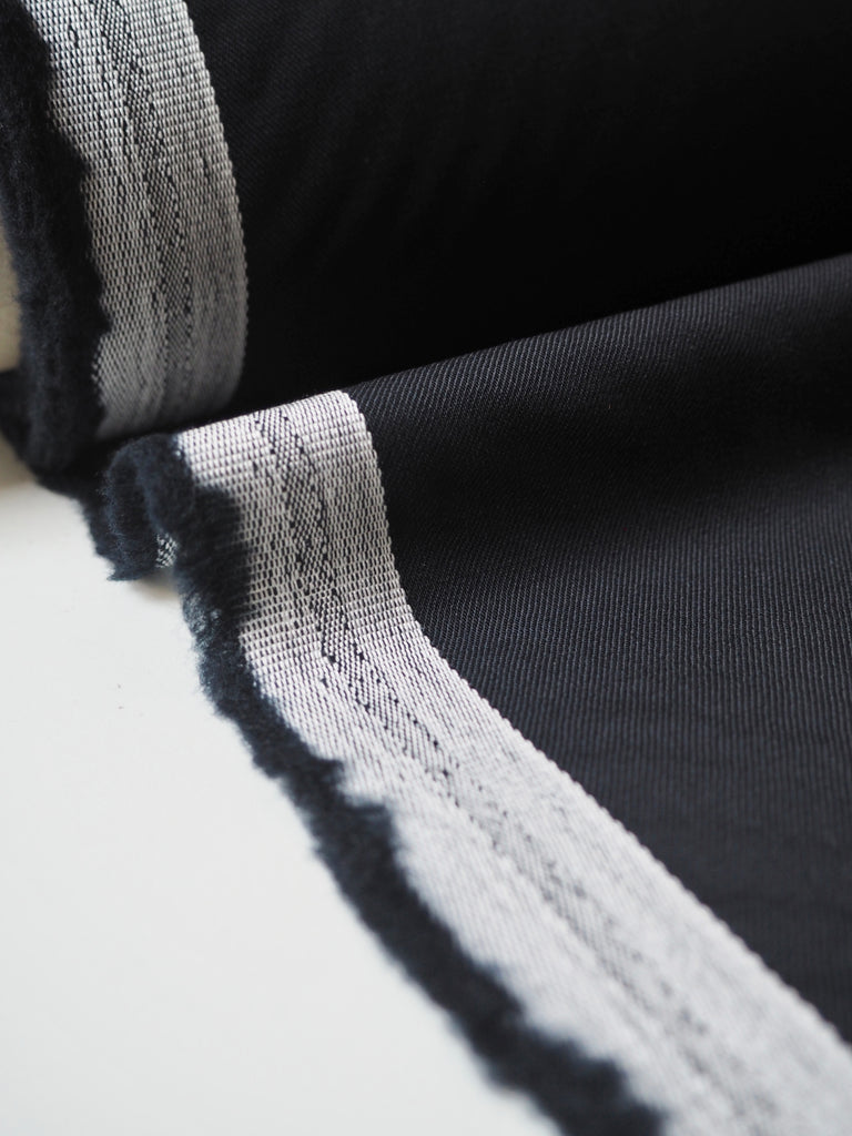 Navy Stretch Wool Twill