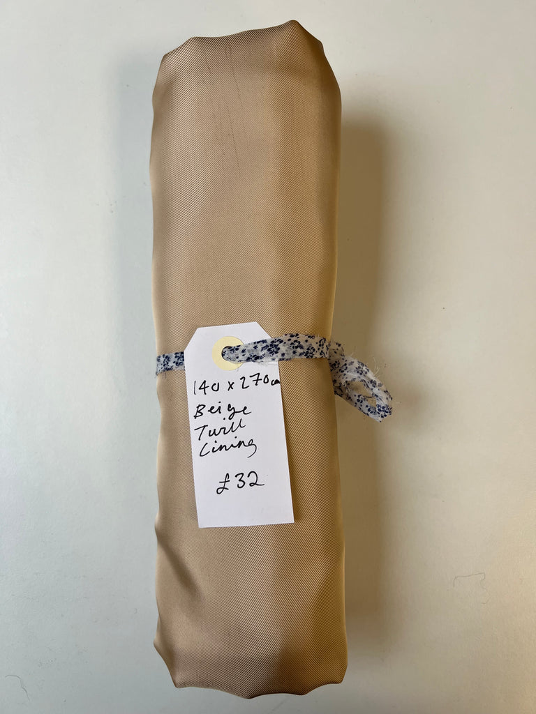 Beige Twill Lining Remnant