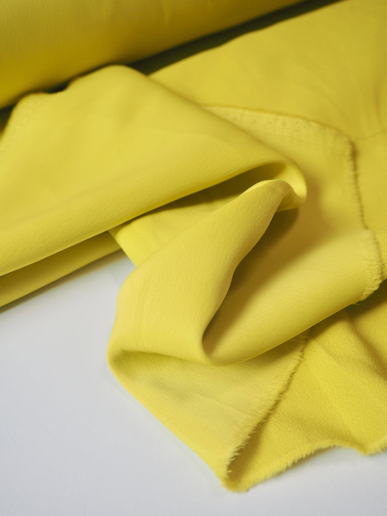 Canary Yellow Stretch Viscose/Acetate Crepe-Backed Satin