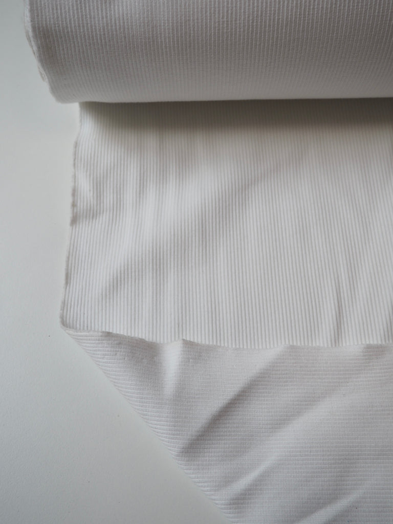 White Cotton 2x2 Rib Jersey