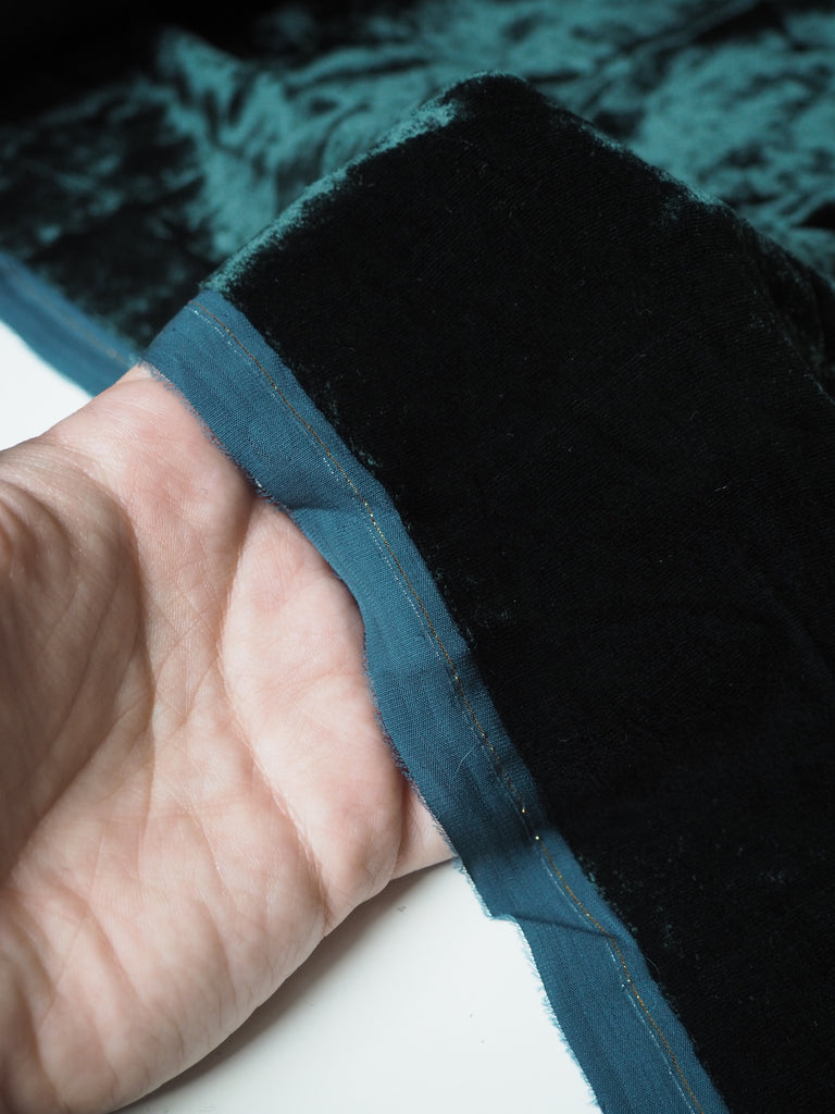 Rich Teal Silk/Viscose Velvet