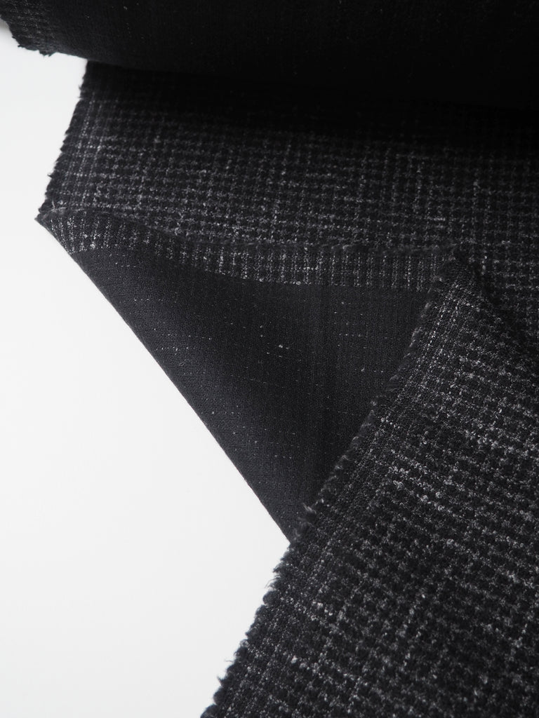 Black Marl Check Wool