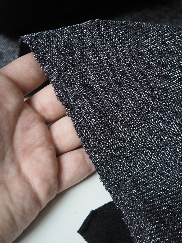 Gunmetal Chainmail Knit Bonded Jersey