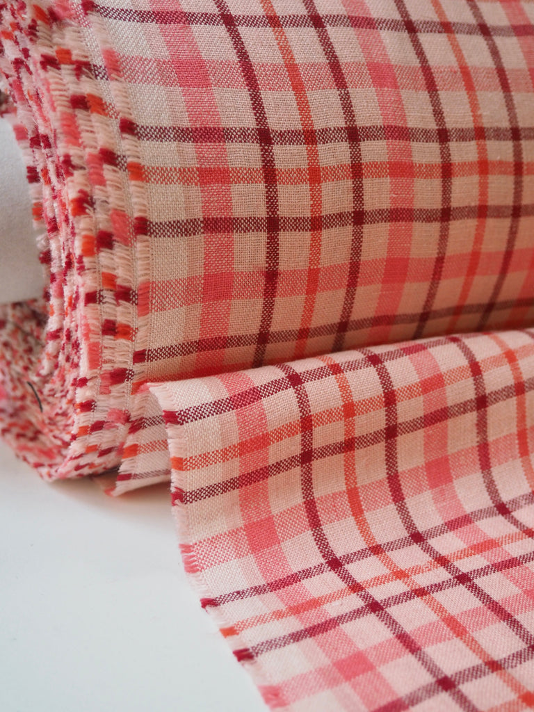 Pink Plaid Linen