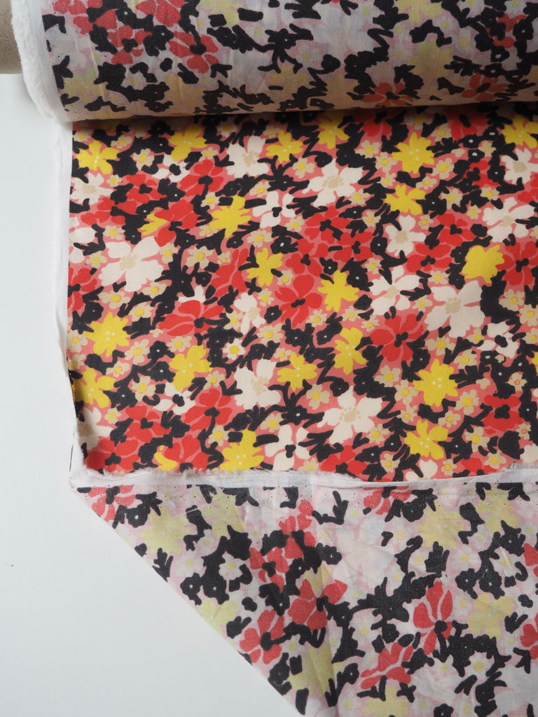 Red + Yellow Floral Cotton Poplin