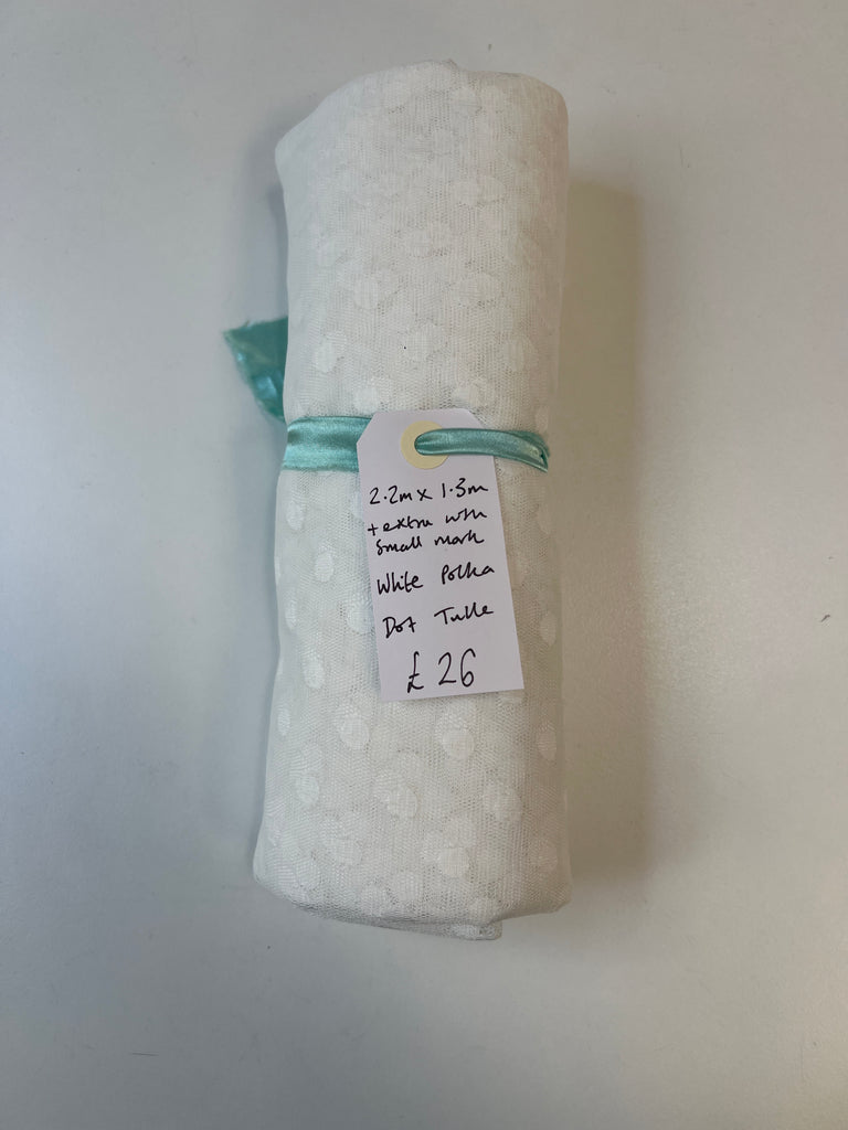 White Polka Dot Tulle Remnant