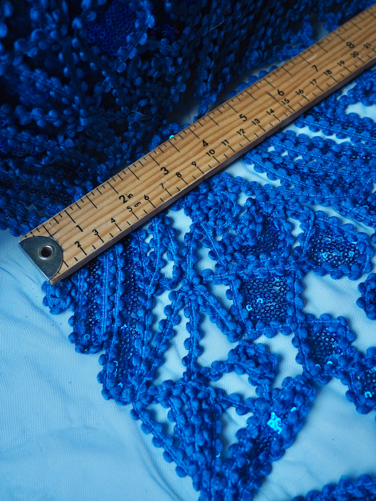 Sapphire Bouclé Sequin Tulle