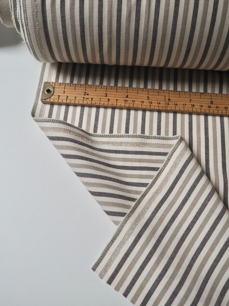 Neutral Stripe Oxford Cotton Blend