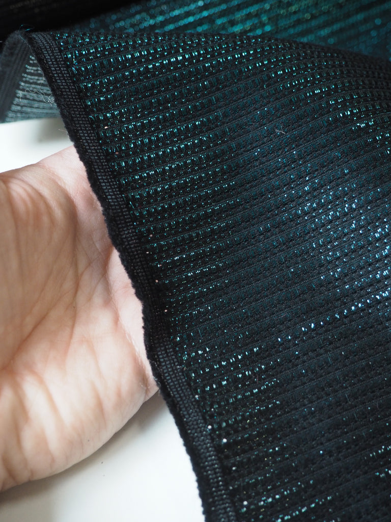 Green + Pink Ombre Metallic Wool Jacquard