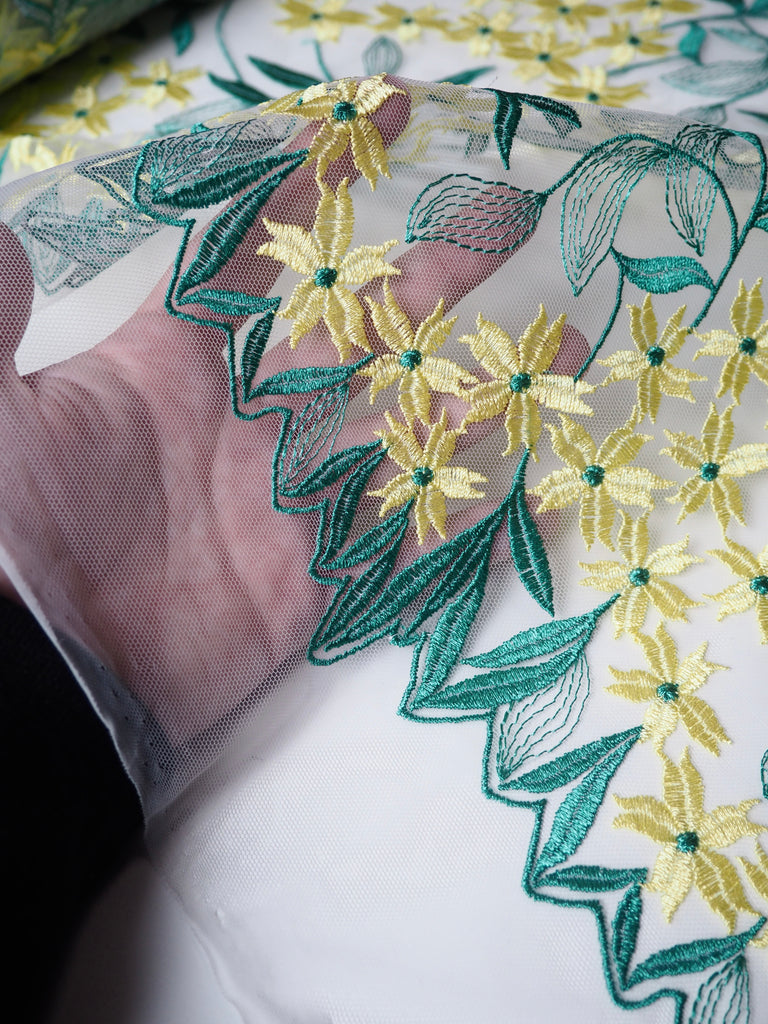 Daffodil Embroidered Tulle