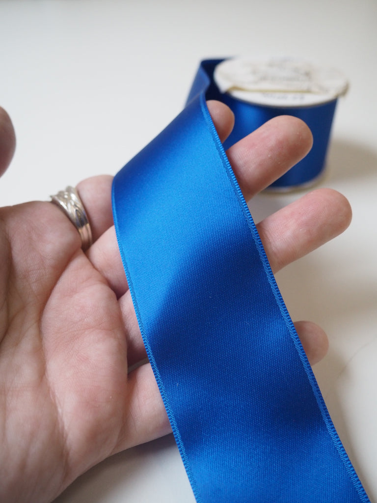 Sapphire Double Faced Satin Ribbon 40mm