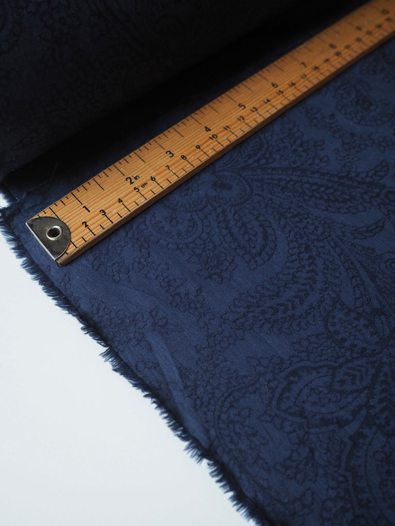 Liberty Navy Paisley Cotton Jacquard