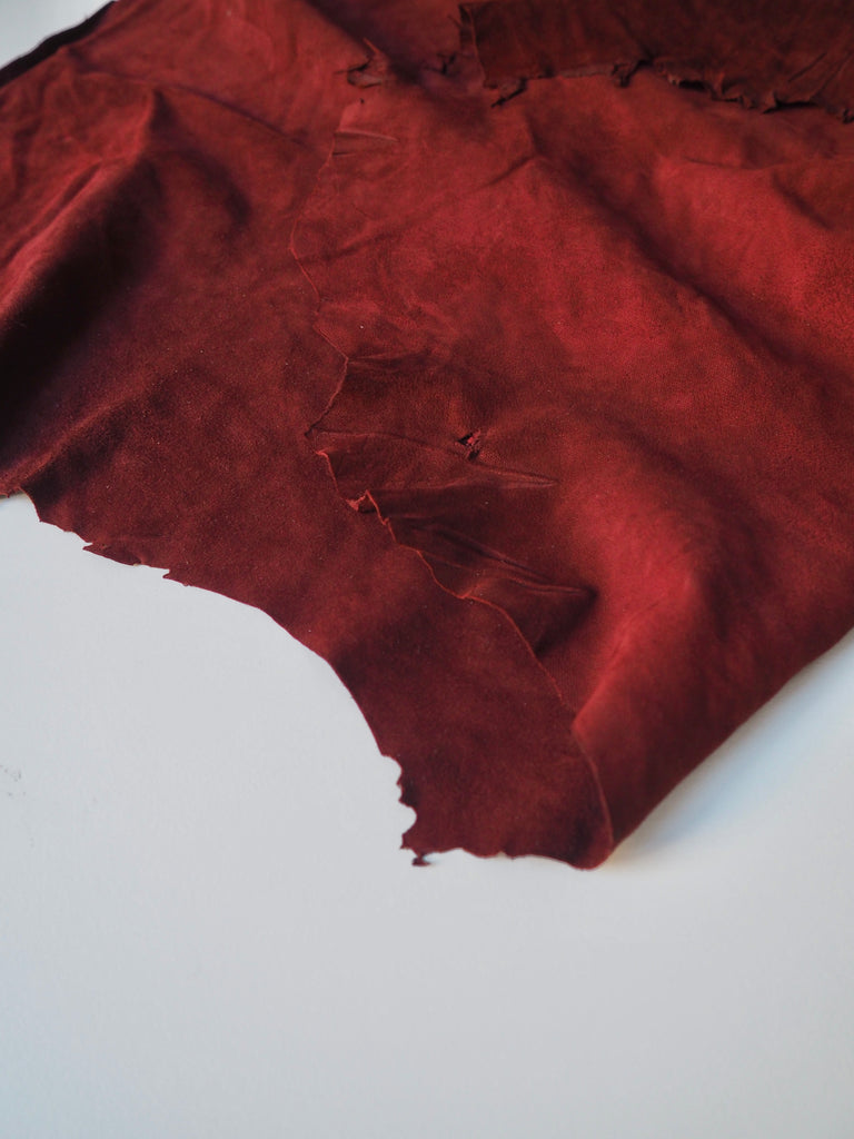 Burgundy Suede Lambskin