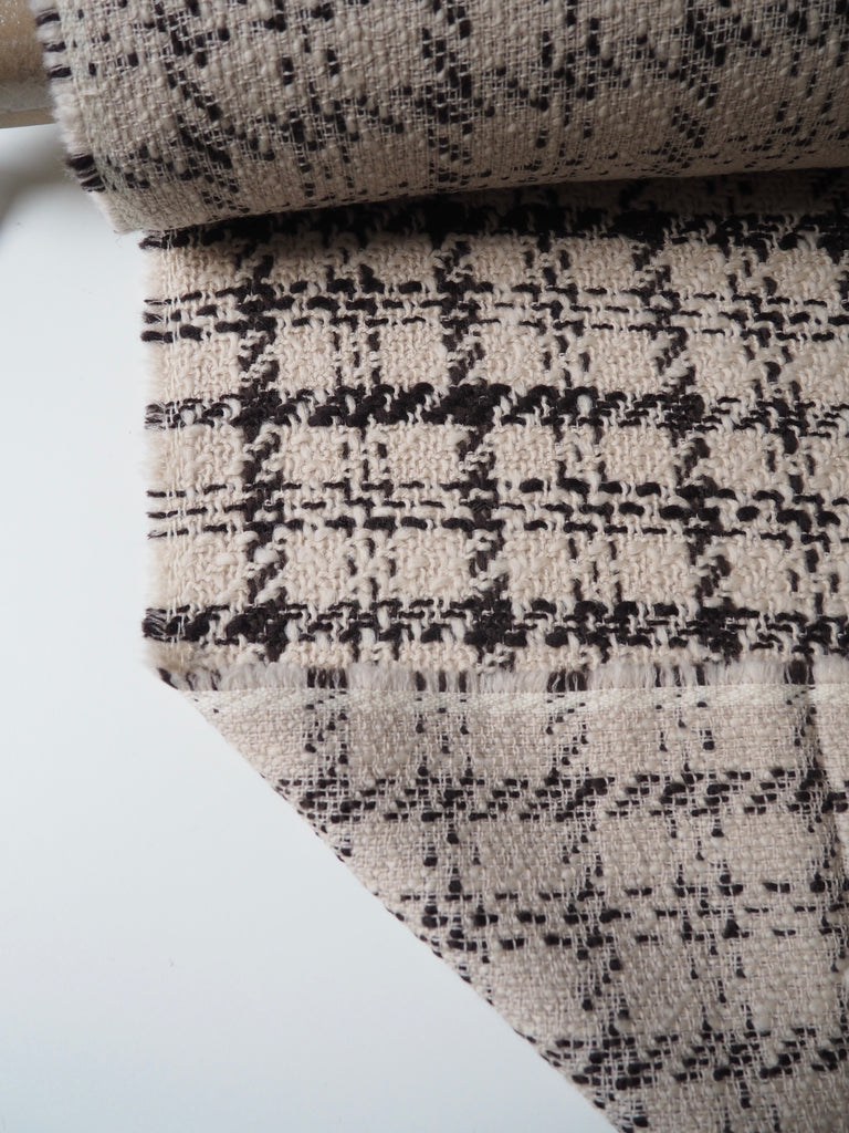 Brown + Biscuit Check Tweed Wool Coating