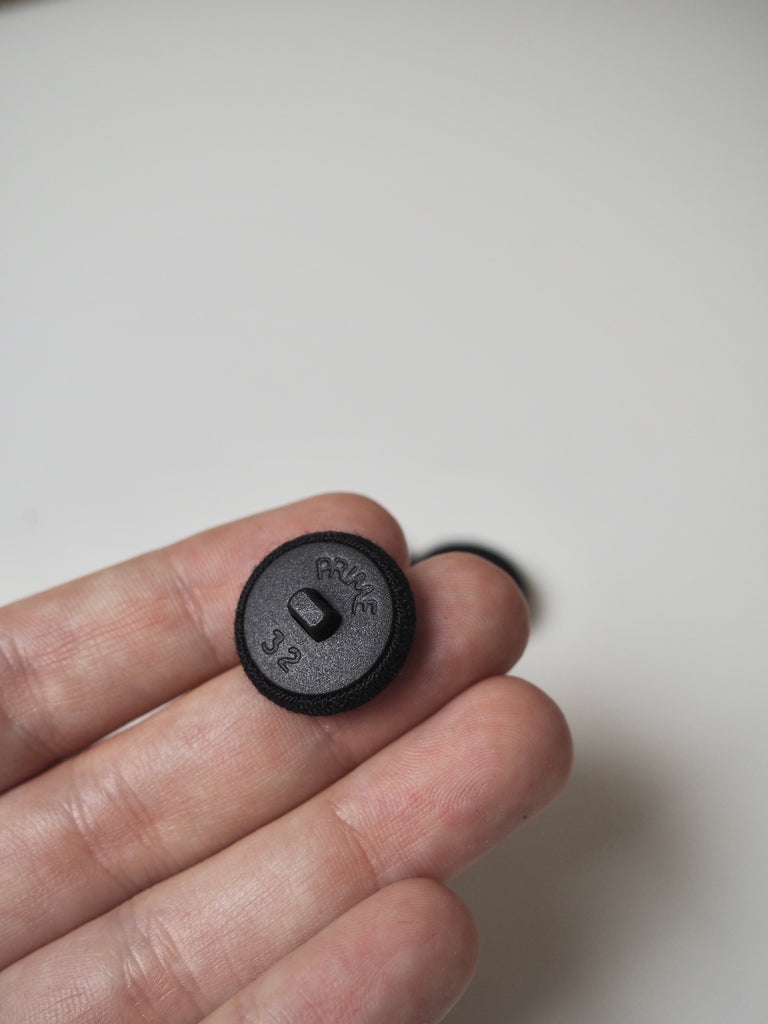 Black Fabric Covered Shank Buttons 20mm/32L