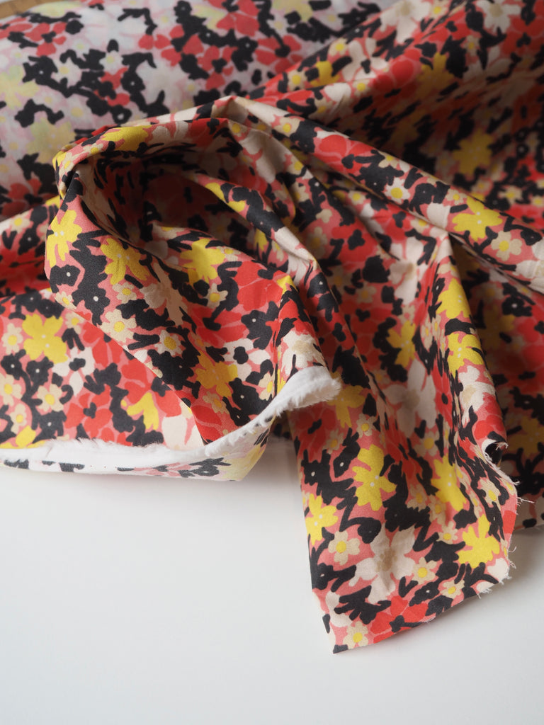 Red + Yellow Floral Cotton Poplin