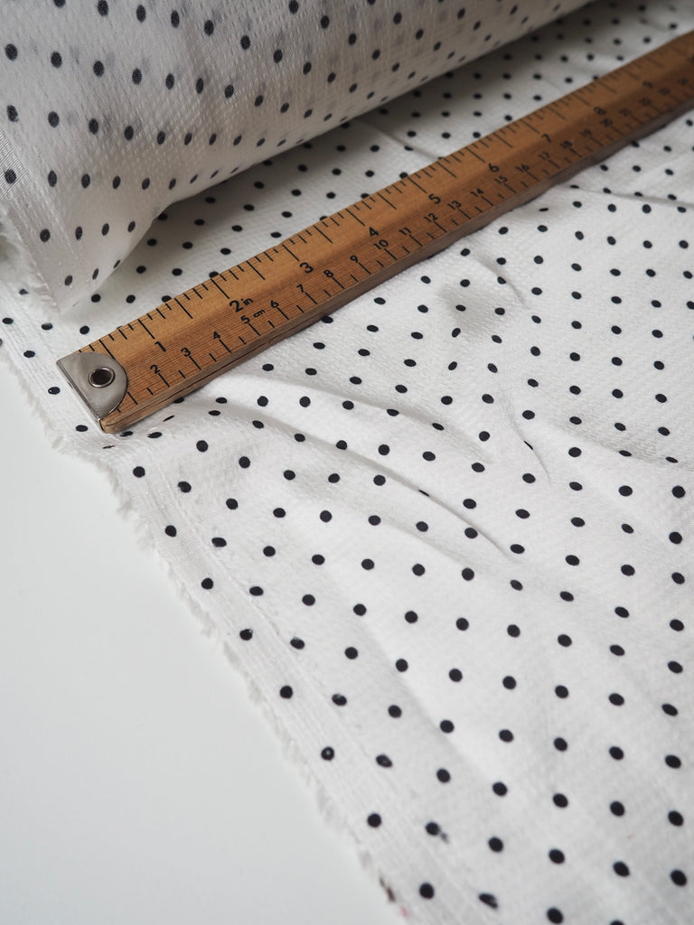 Black & White Polka Dot Hammered Viscose Satin