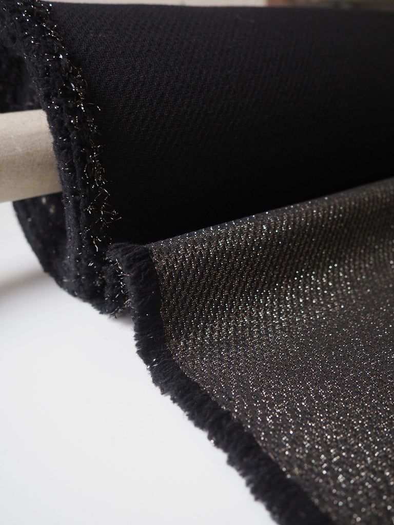 Gunmetal Lurex + Wool Jacquard