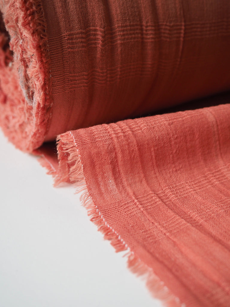 Terracotta Check Cotton Voile