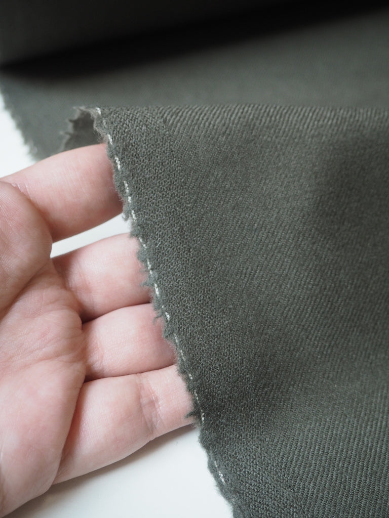 Sage Cashmere Wool Twill