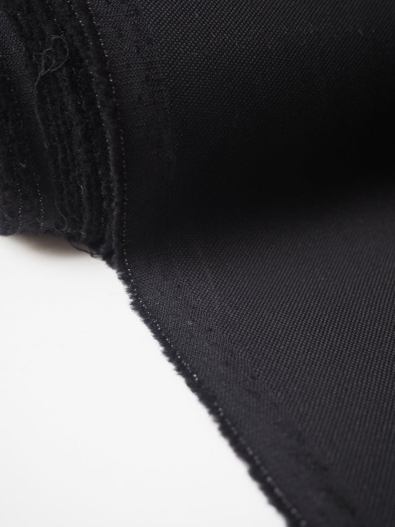 Black Textured Wool Blend Suiting