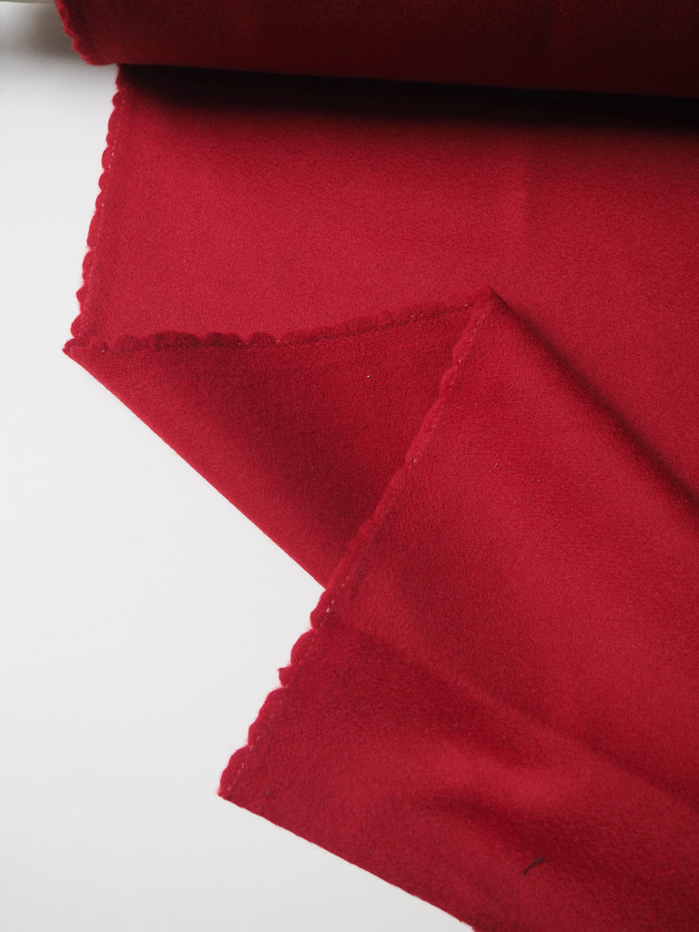 Red Cashmere/Wool Zibeline Coating