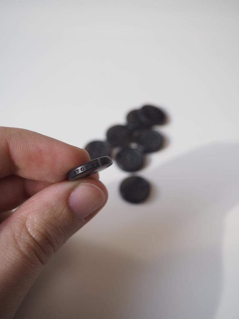 Branded Black Faux Horn Buttons 15mm/24L