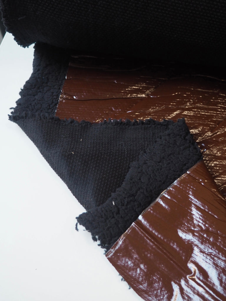 Brown Coated Fleece Jersey