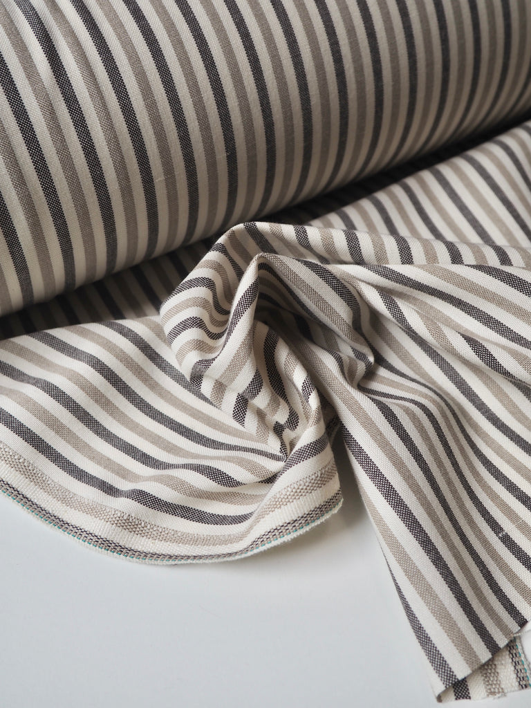 Neutral Stripe Oxford Cotton Blend