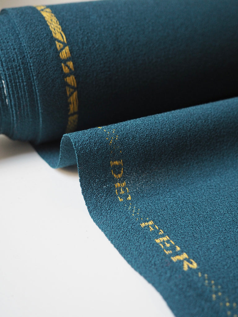 Deep Teal Wool Crepe