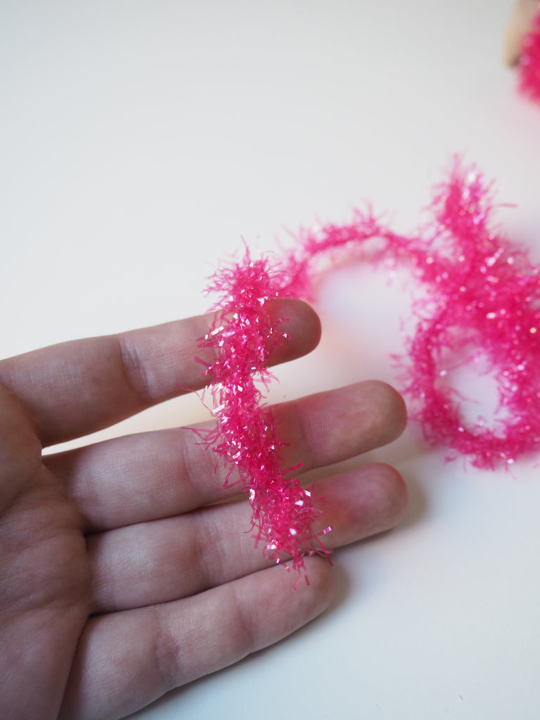 Pink Tinsel Trim 15mm